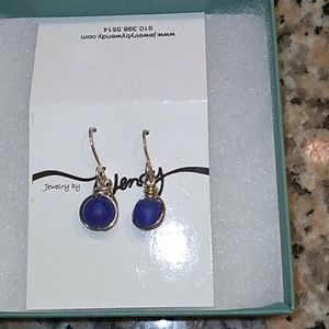 NEW Sterling silver and glass bead earrings
